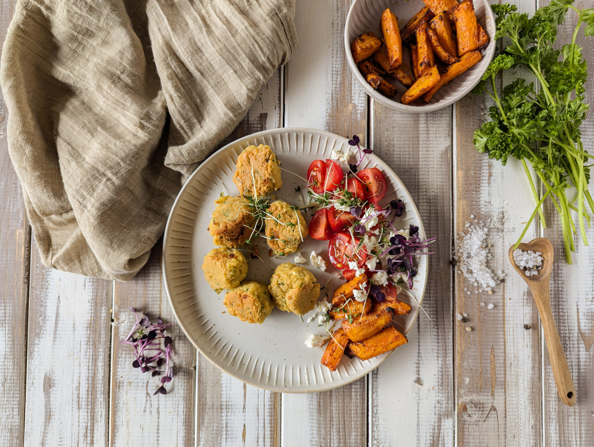 Schnelle Falafel aus Kichererbsenmehl